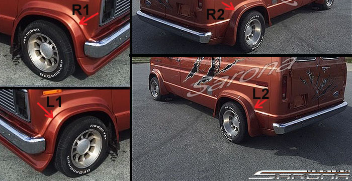 Custom Ford Econoline Van  Fender Flares (1975 - 1991) - $850.00 (Part #FD-005-FF)